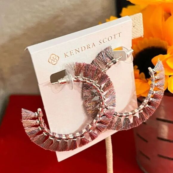 NWT Kendra Scott Purple Eve Hoop Earrings #KSER - Picture 3 of 9